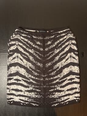 Iceberg History Animal Print Knit Pencil Skirt Womens S Knee Stretch Pull On